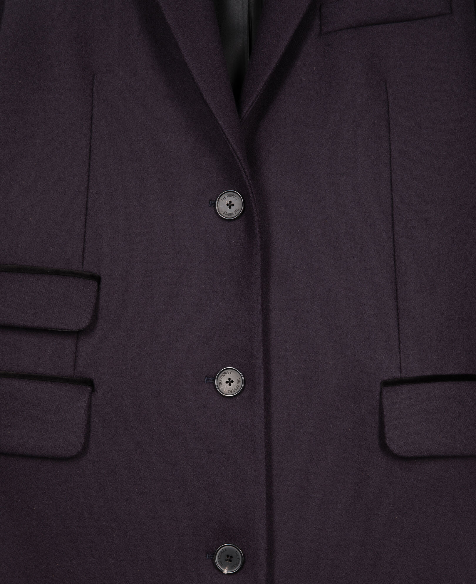The Kooples WOMEN NAVY long navy blue wool-blend coat