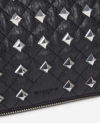 The Kooples F BLACK heritage medium black leather pouch