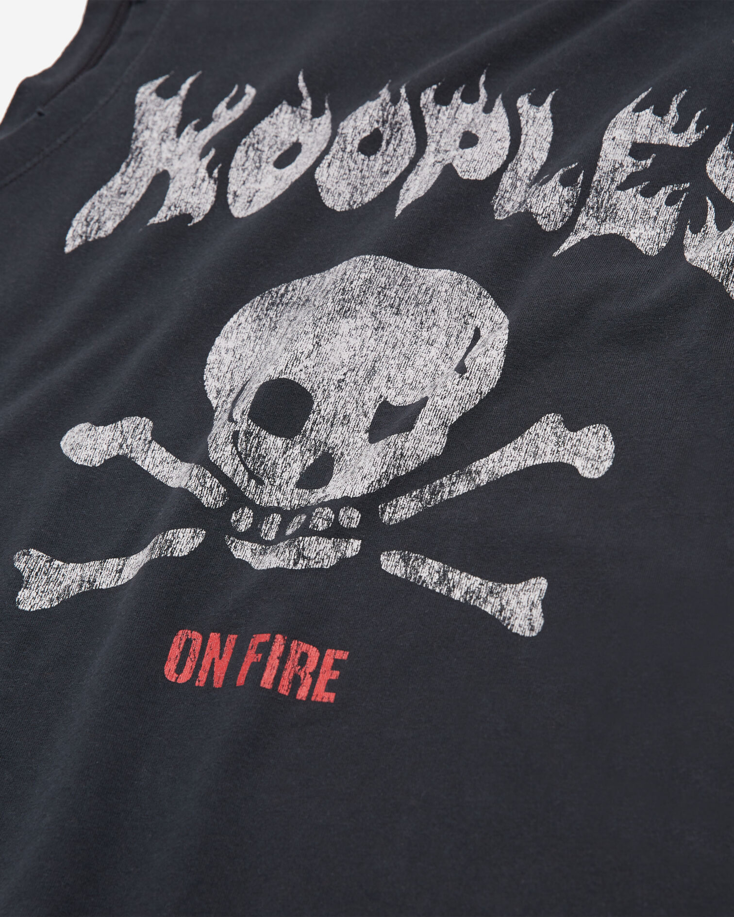 Women's black screen print t-shirt, BLACK WASHED, hi-res image number null