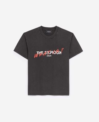 The Kooples FEMME BLACK WASHED t-shirt noir coton imprimé what is