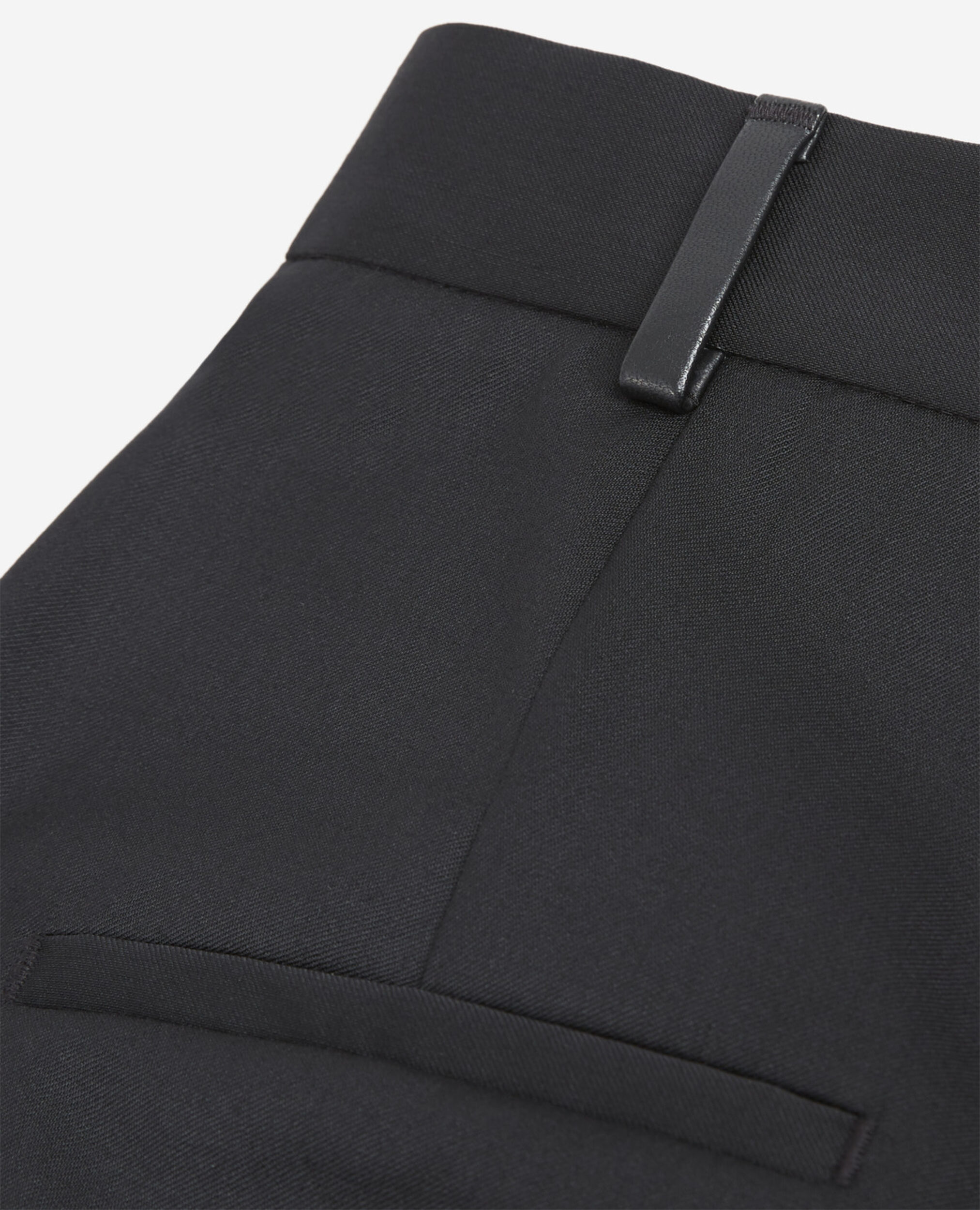 Short amplio negro de lana de talle alto, BLACK, hi-res image number null