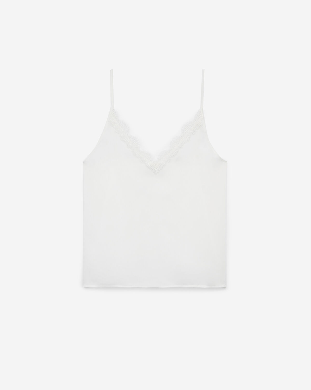 The Kooples FEMME ECRU caraco soie écrue et dentelle