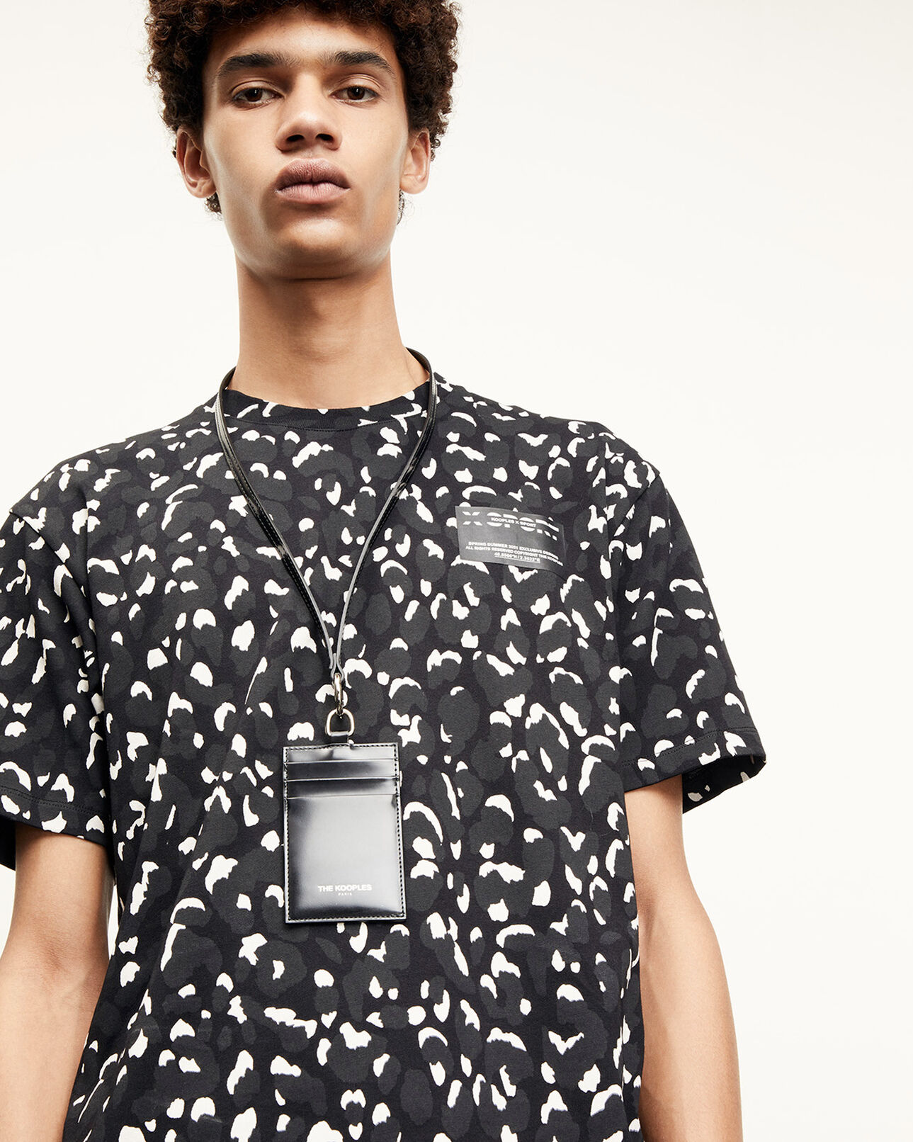 The Kooples HOMME BLACK WHITE t-shirt noir et blanc coton imprimé