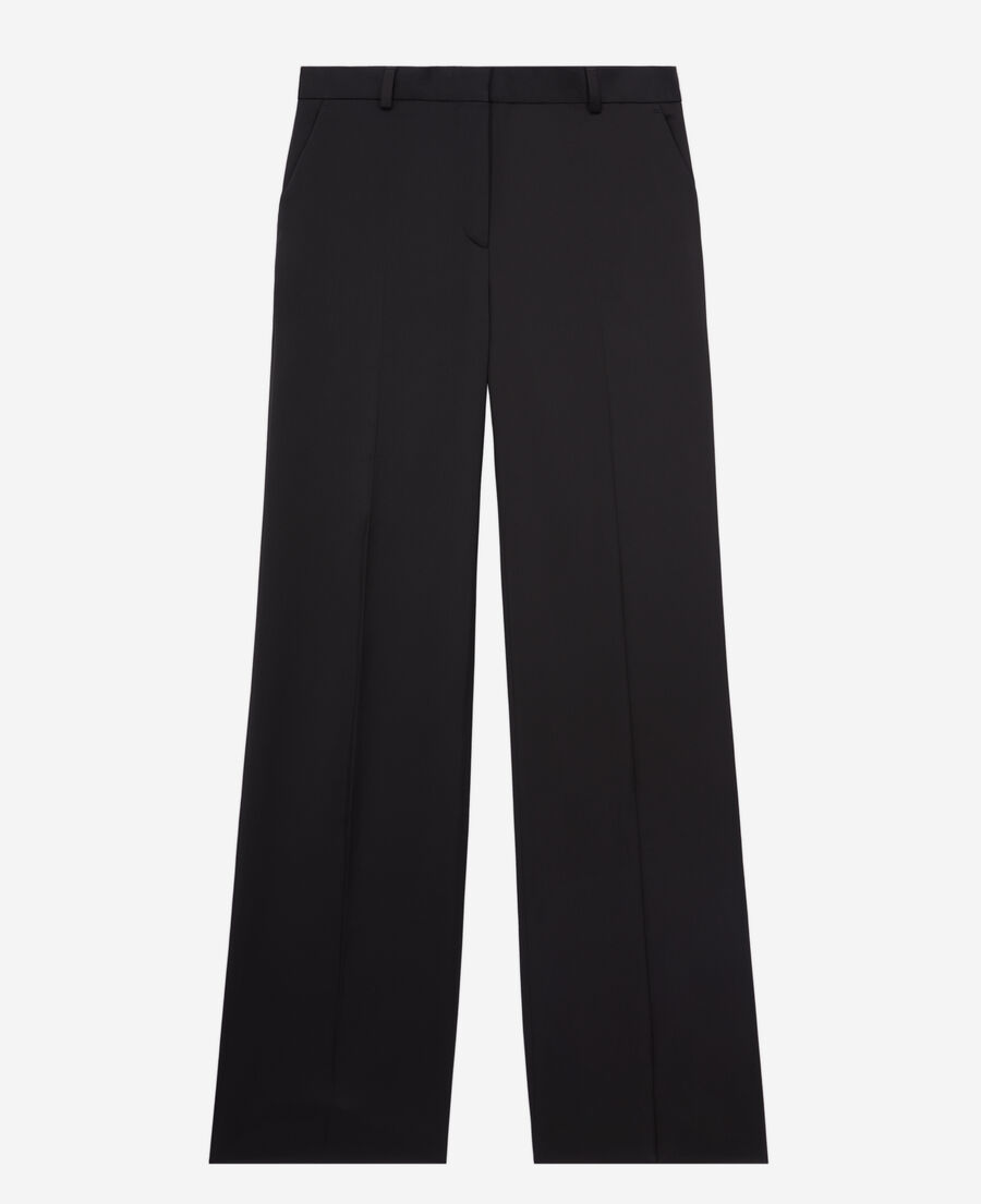 schwarze anzughose aus satin