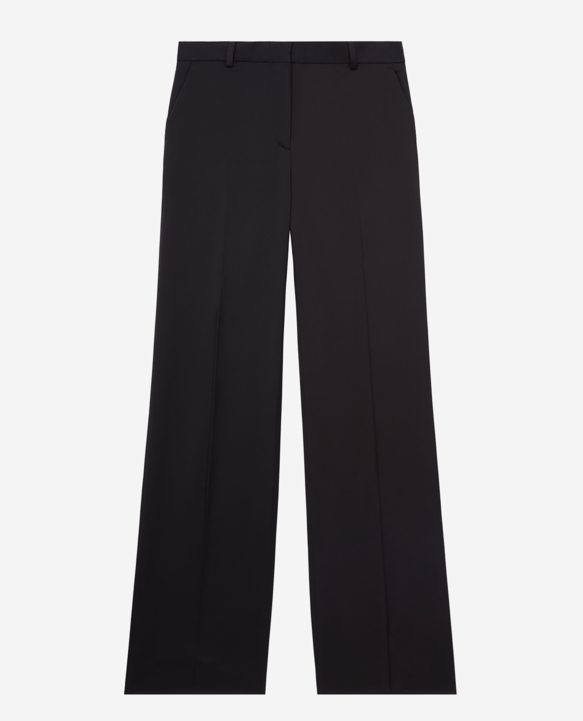 Pantalon tailleur noir satiné, BLACK, hi-res image number null