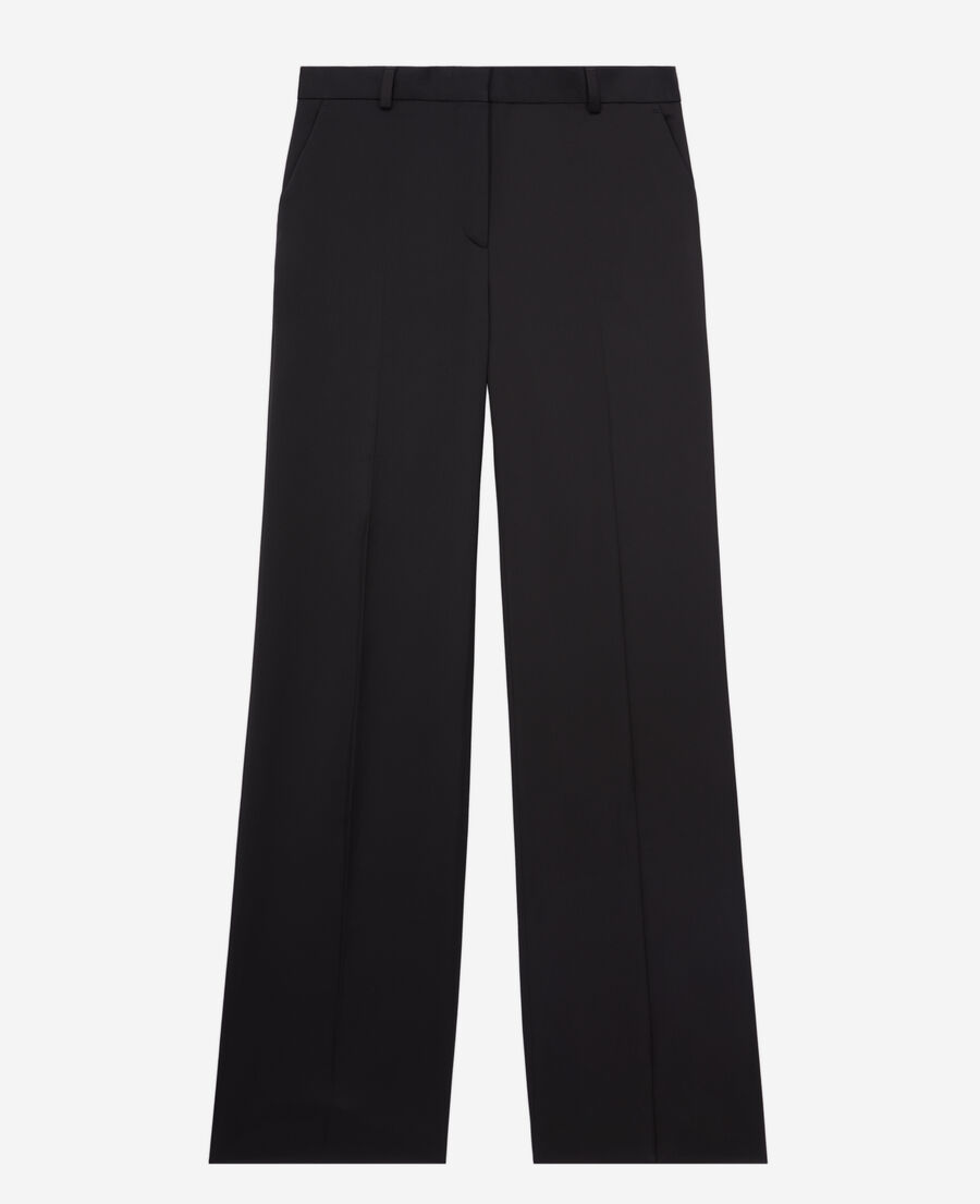black satin suit trousers