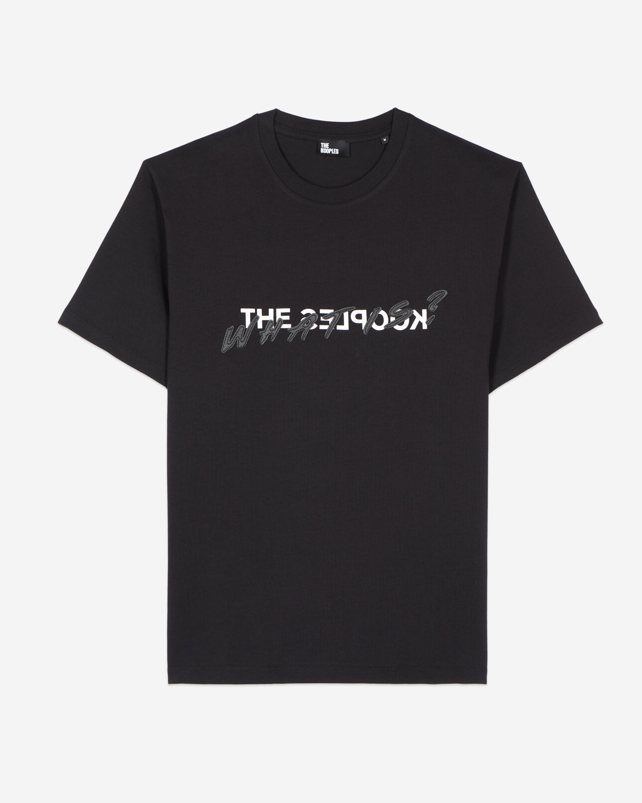 The Kooples MEN BLACK black what is leather effect t-shirt