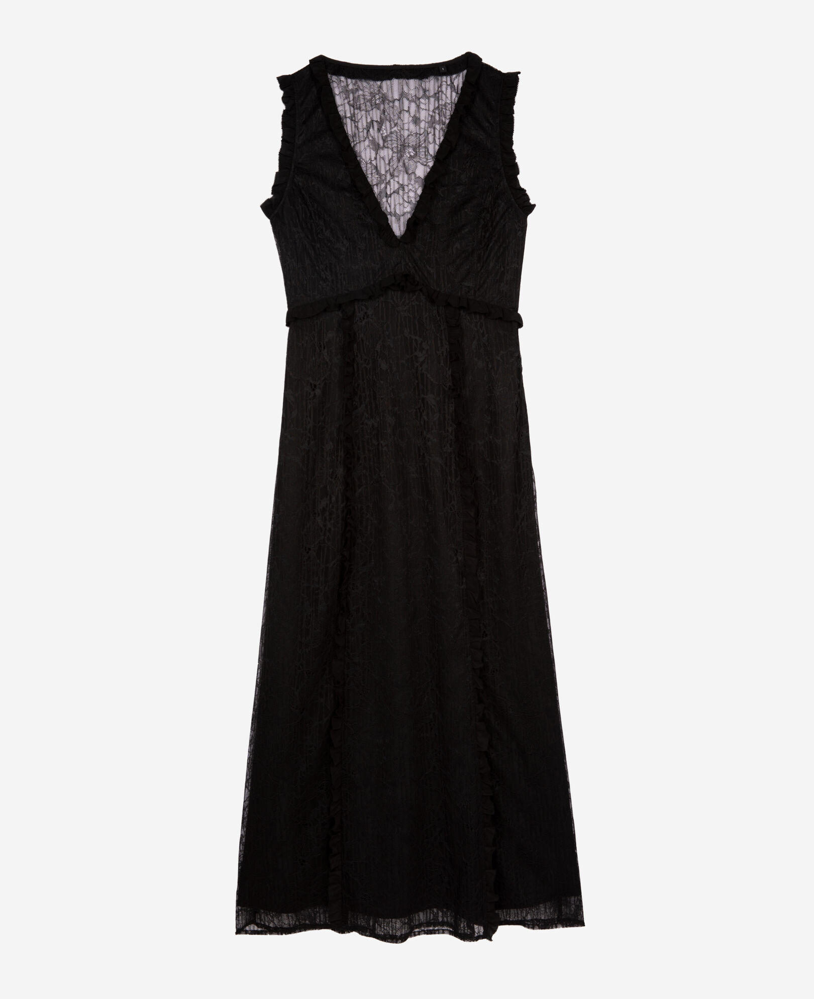 The Kooples WOMEN BLACK long black lace dress