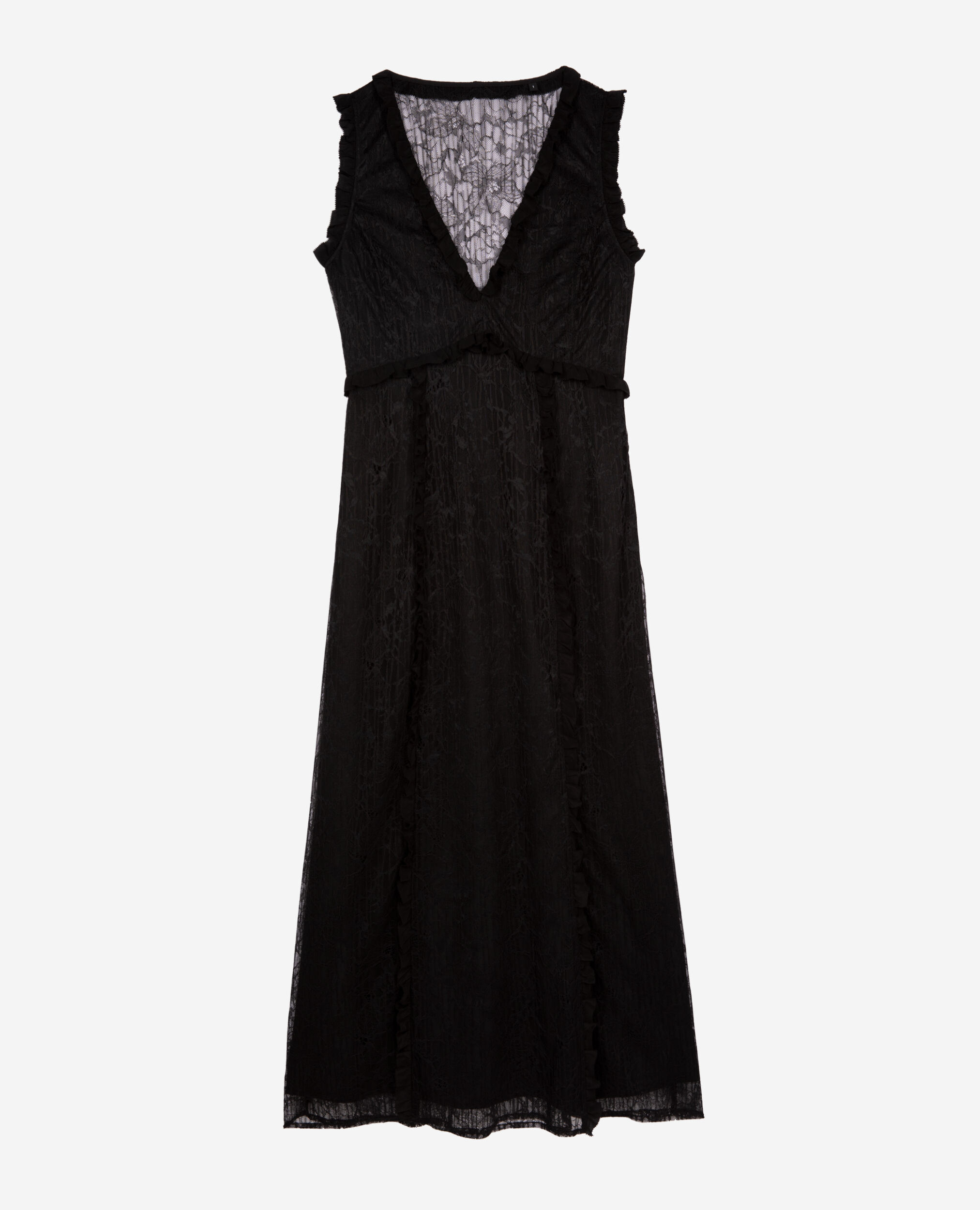 Long black lace dress, BLACK, hi-res image number null