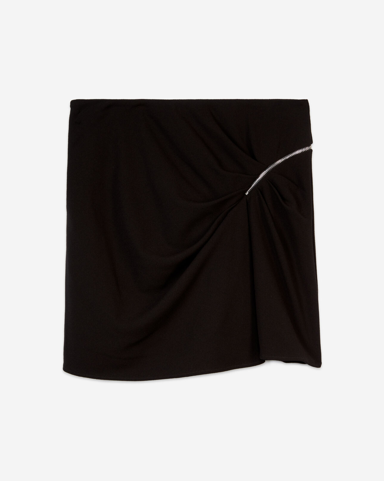 The Kooples FEMME BLACK jupe courte en crêpe avec zip noire