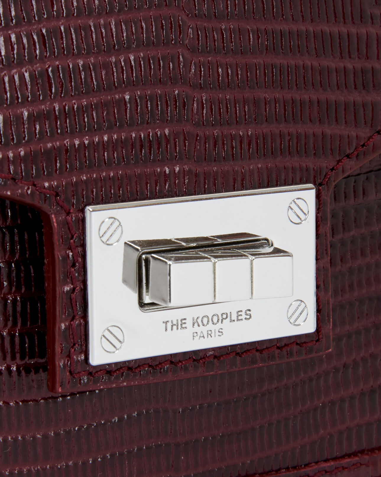 The Kooples FEMME BORDEAUX sac emily small en cuir bordeaux effet lézard