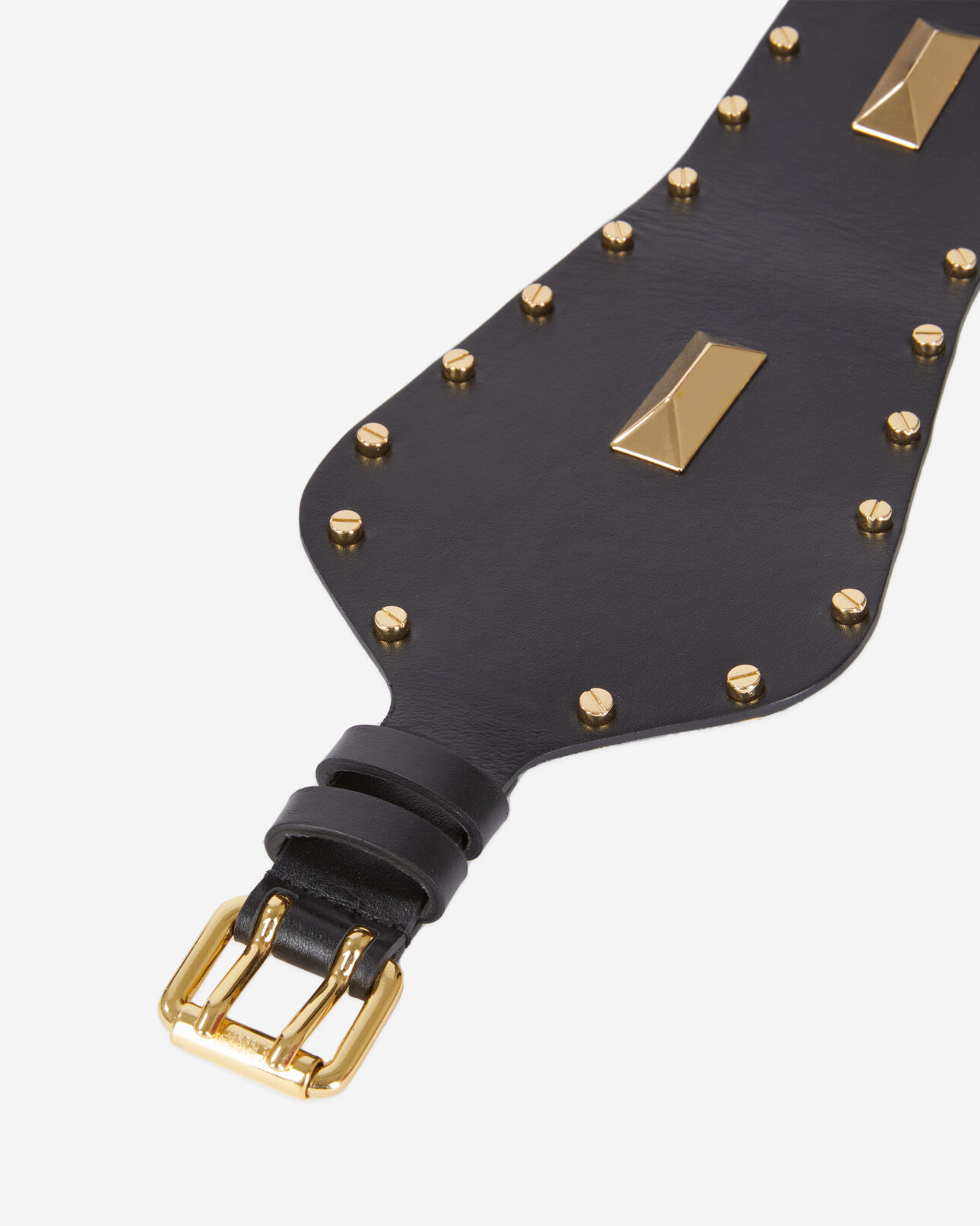 The Kooples DAMEN BLACK breiter ledergürtel mit western-schließe