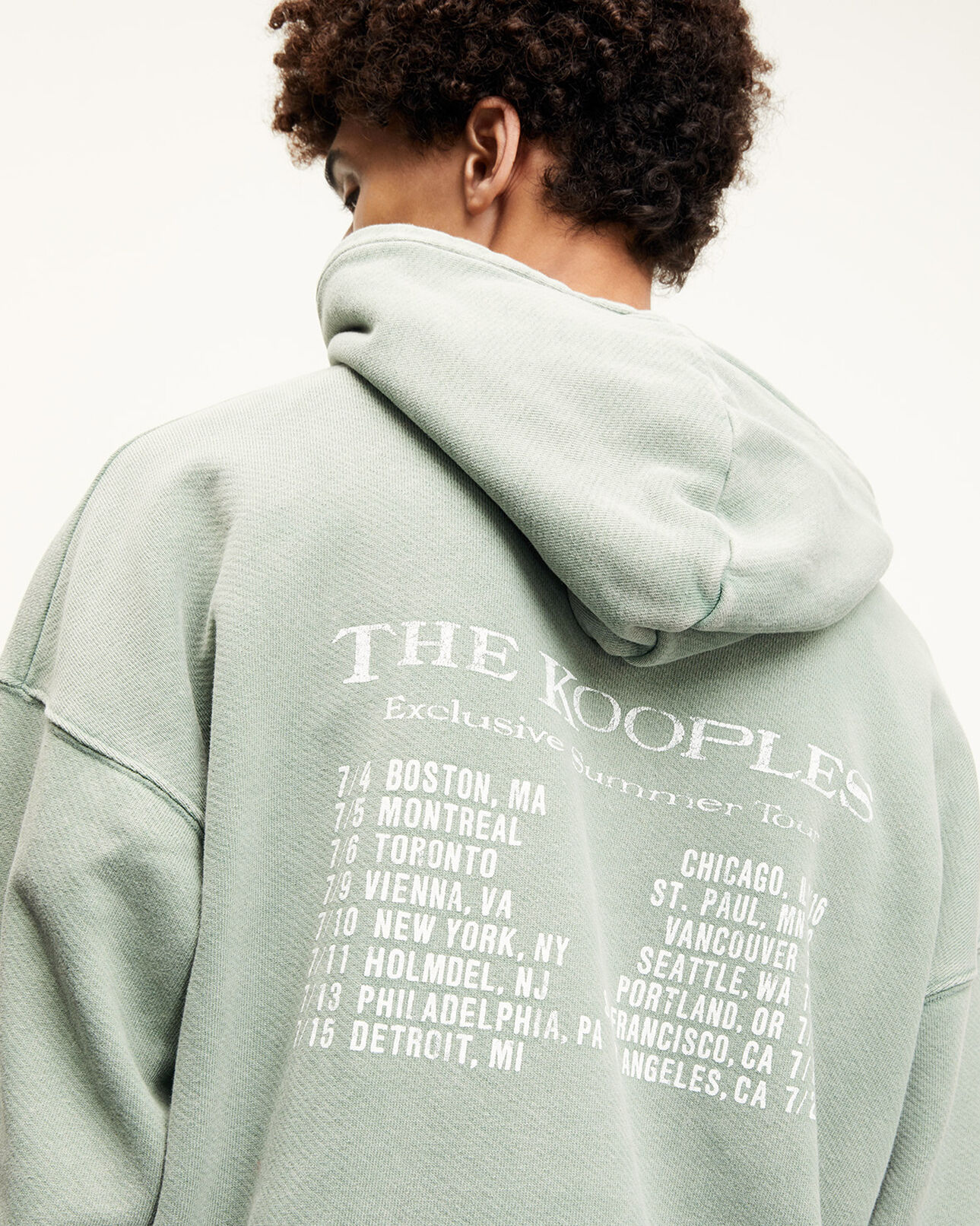 The Kooples HOMME MIDDLE GREEN sweat vert lavé à capuche