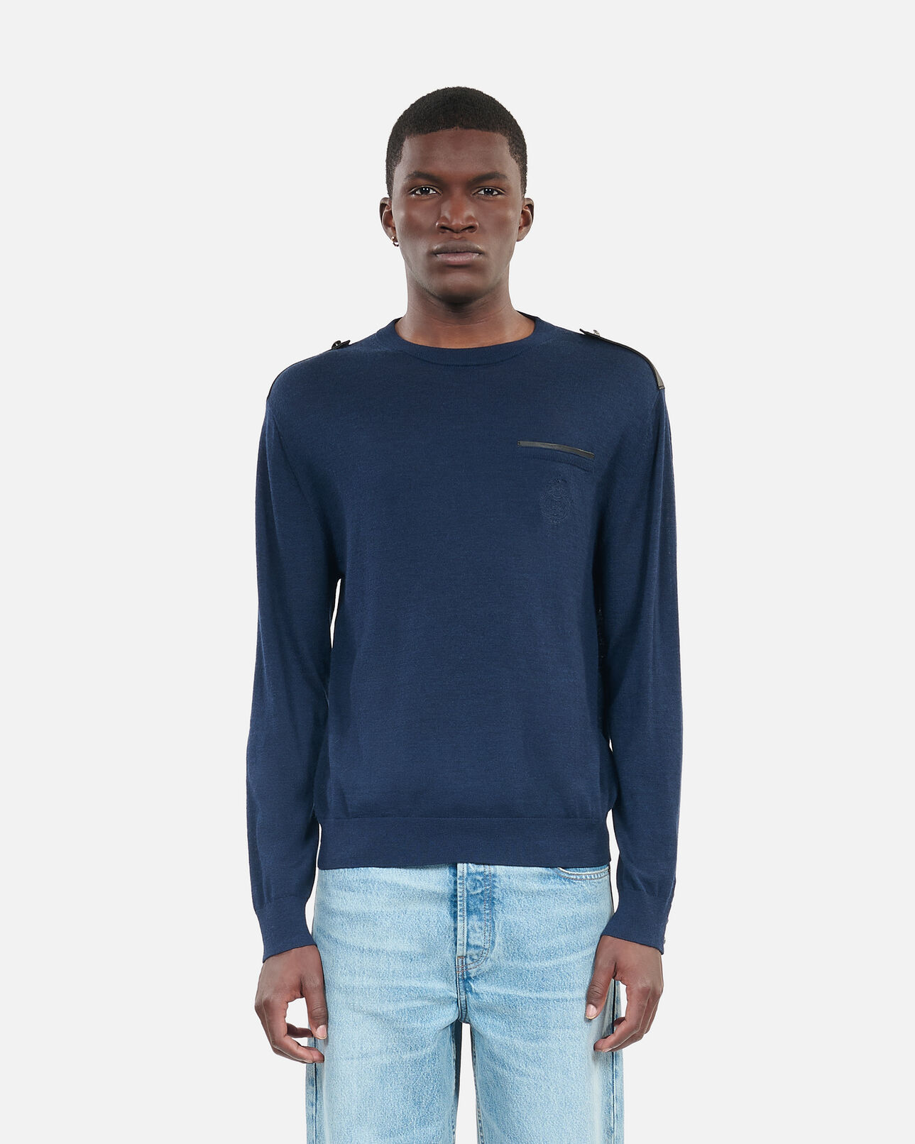 The Kooples MEN DARK BLUE blue merino wool sweater