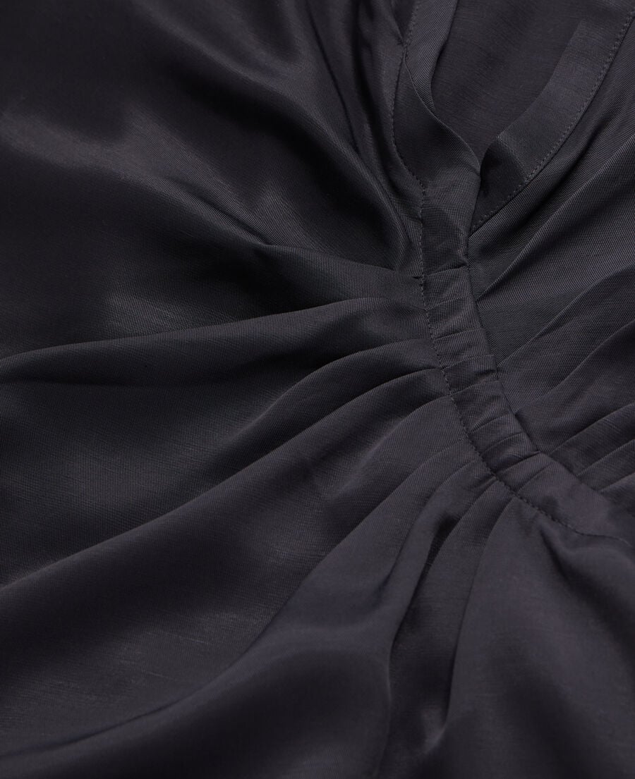 The Kooples FEMME BLACK robe courte noire avec drapé