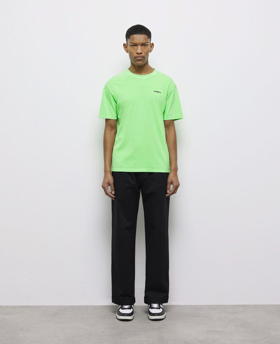 t-shirt homme vert fluo avec logo