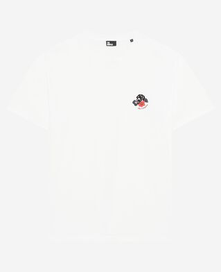 The Kooples HERREN WHITE t-shirt mit wei&szlig;er totenkopfbeflockung