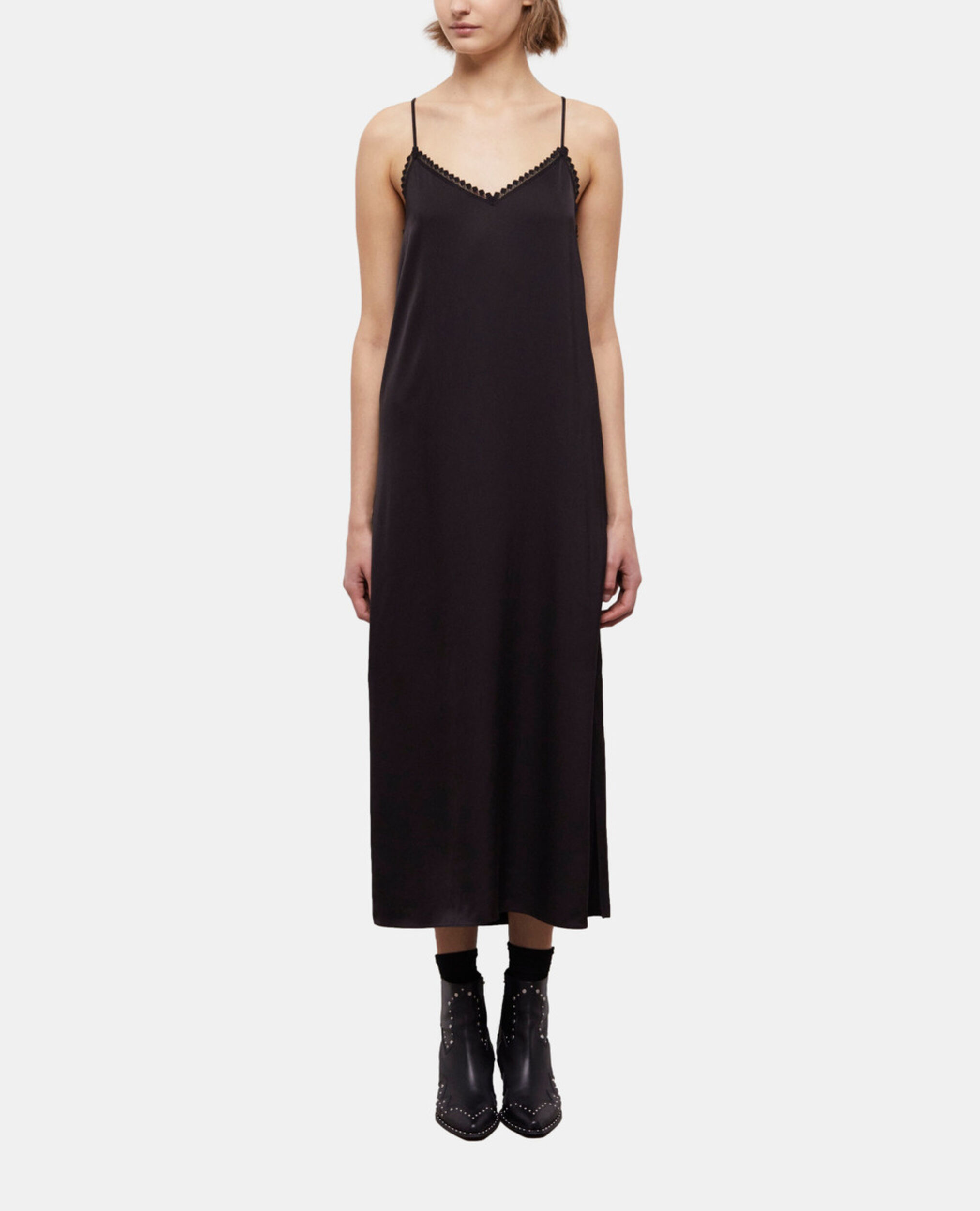 Long black lace dress, BLACK, hi-res image number null
