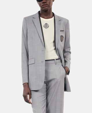 The Kooples MUJER BEIGE MELANGE chaqueta traje topo lana