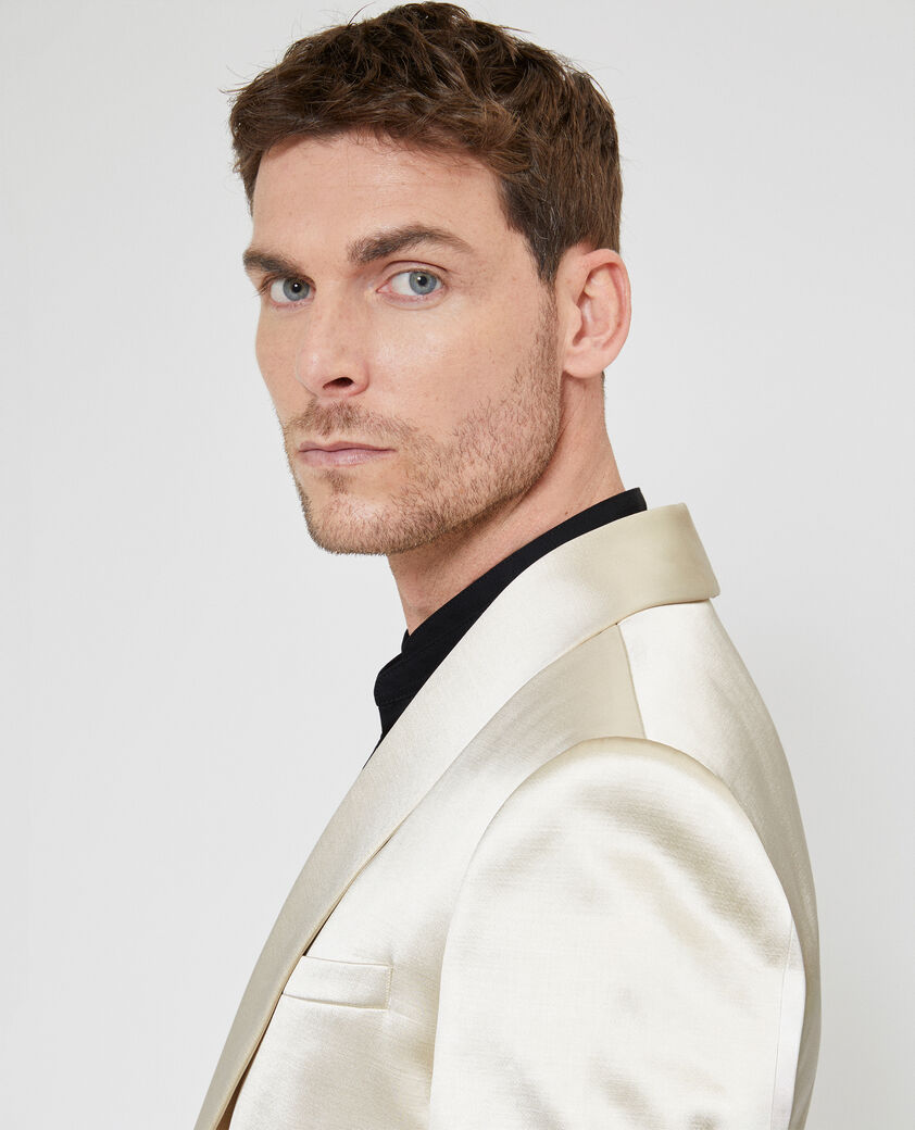 The Kooples HOMME CREAM veste de smoking en satin &eacute;cru