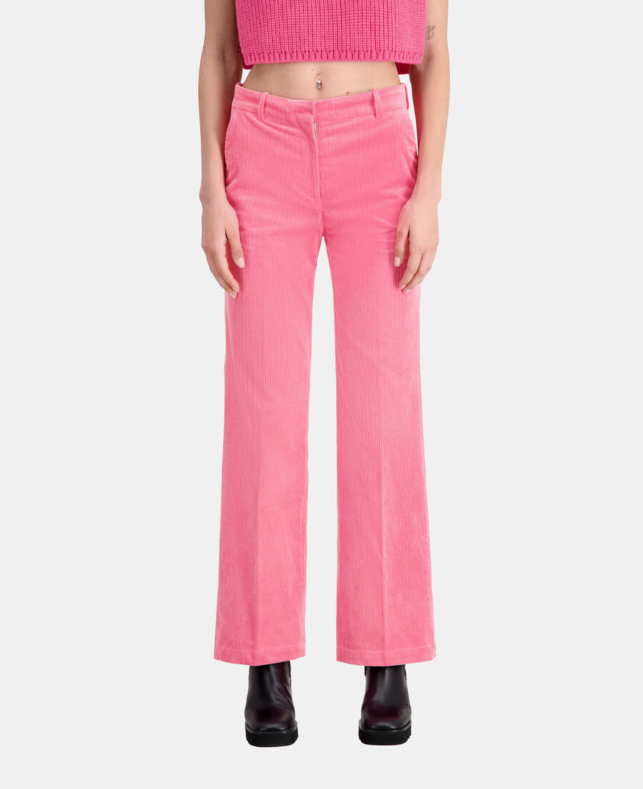 pantalon rose en velours côtelé