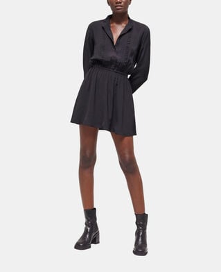 The Kooples FEMME BLACK robe courte d&eacute;collet&eacute;e noire