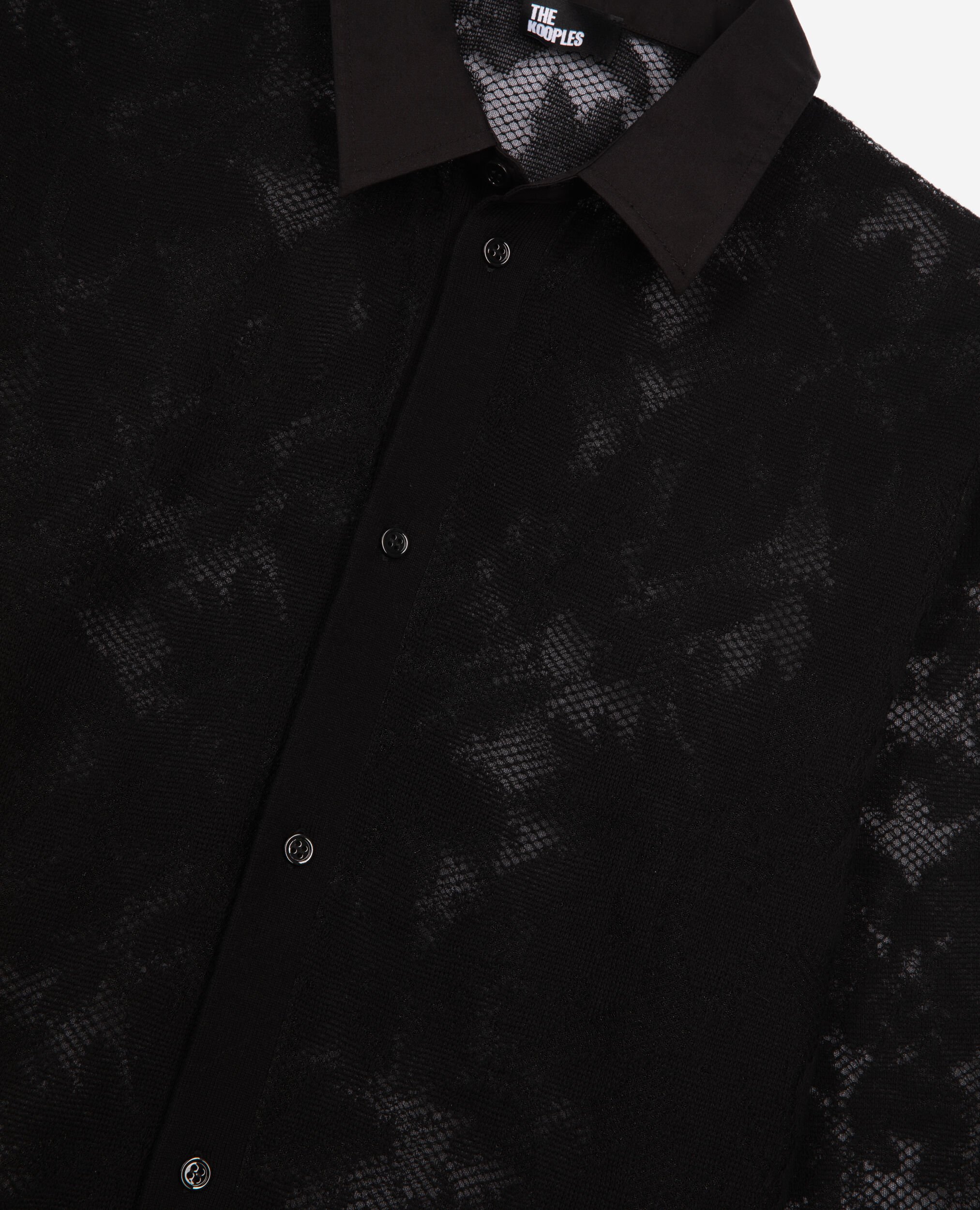 Black lace shirt, BLACK, hi-res image number null