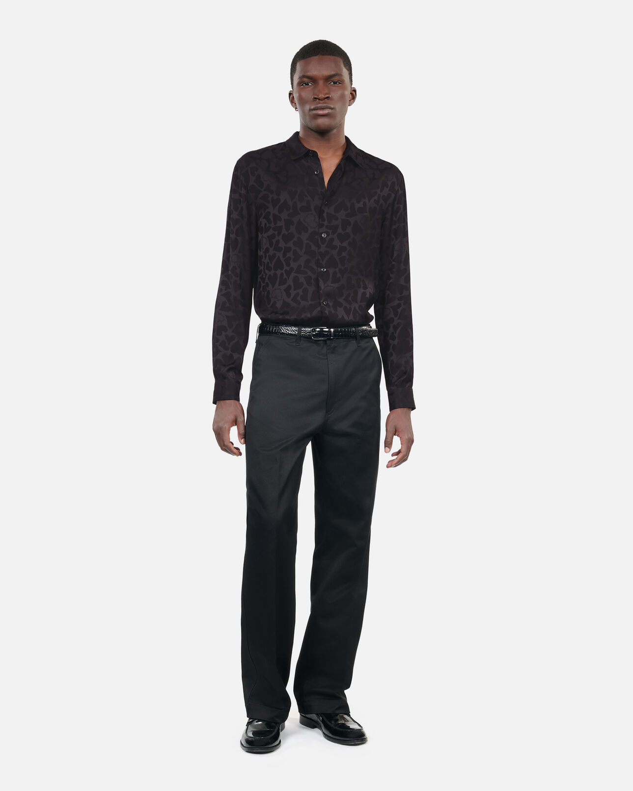 The Kooples HOMME BLACK chemise jacquard noire