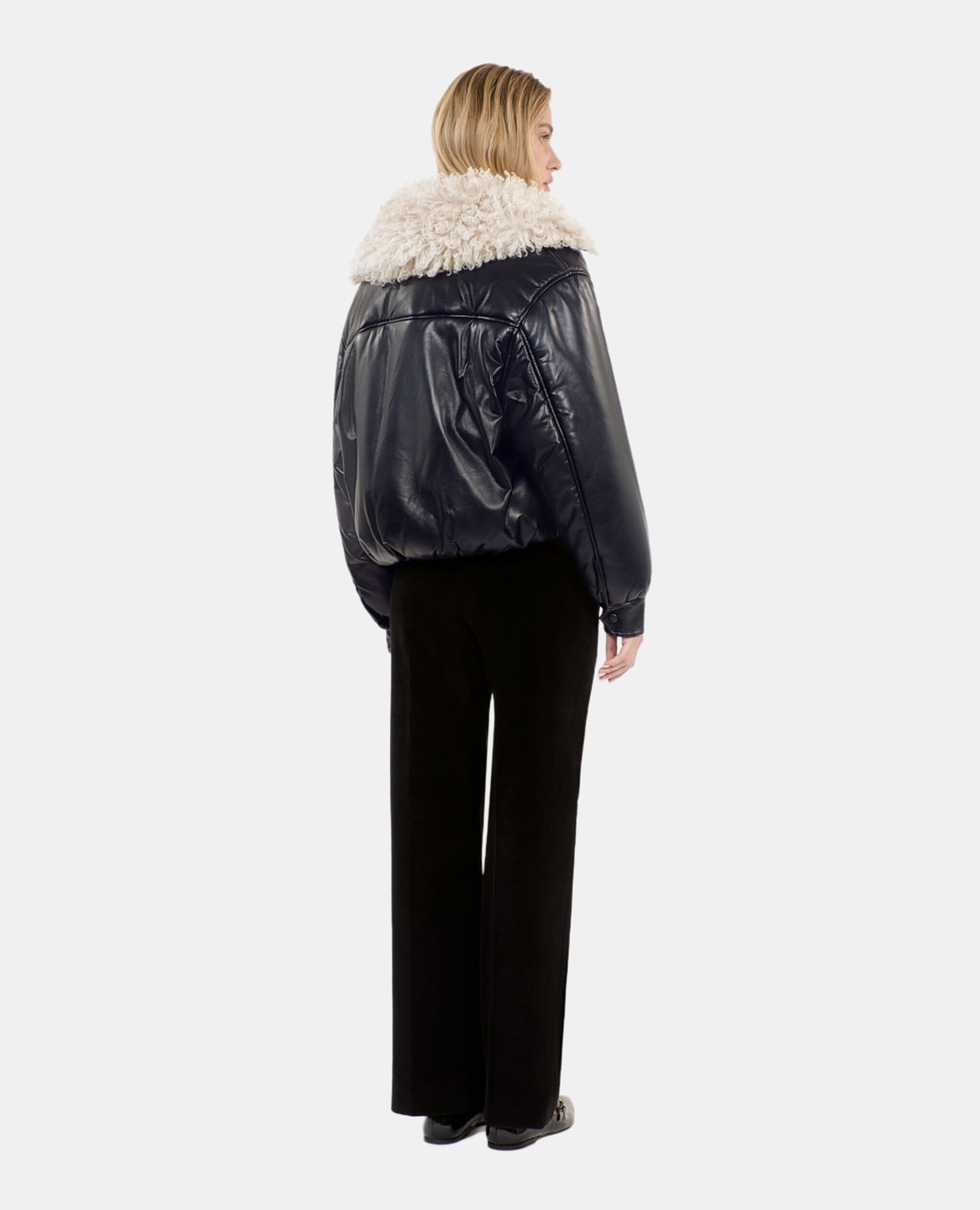 Black leather-effect jacket, BLACK, hi-res image number null
