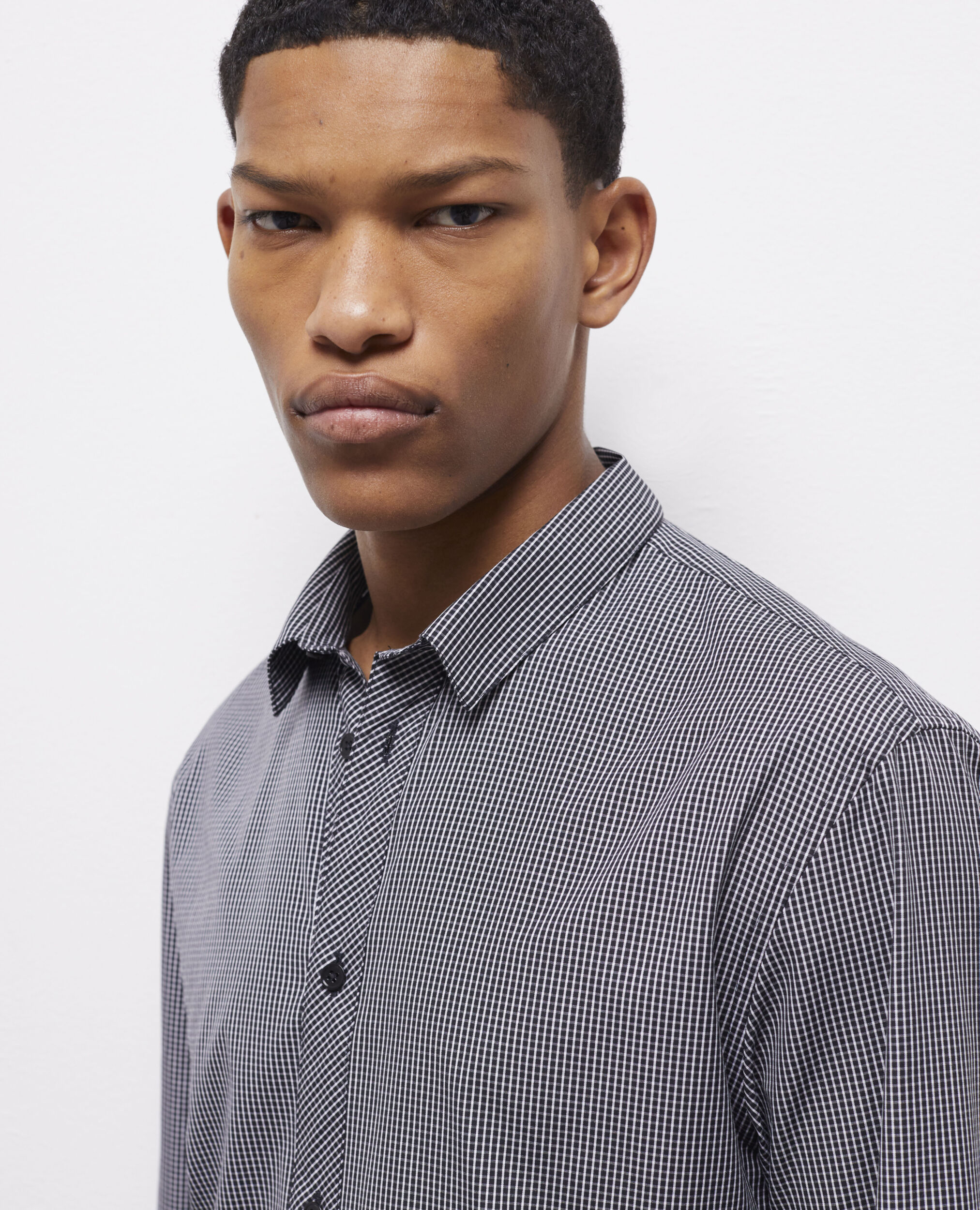 Camisa de cuadros, BLACK WHITE, hi-res image number null