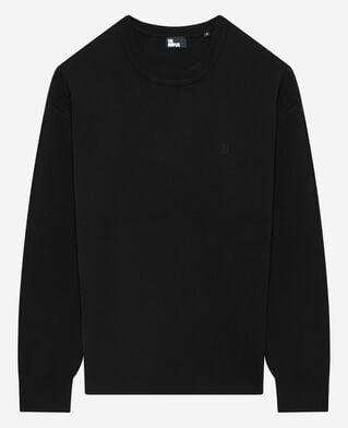 The Kooples HOMME BLACK pull col rond en laine m&eacute;rinos noir