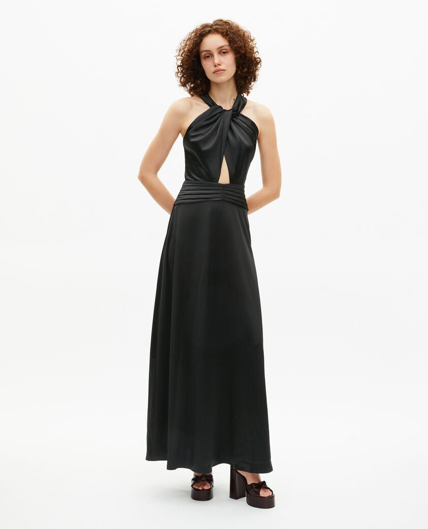 The Kooples FEMME BLACK robe longue sans manches noire