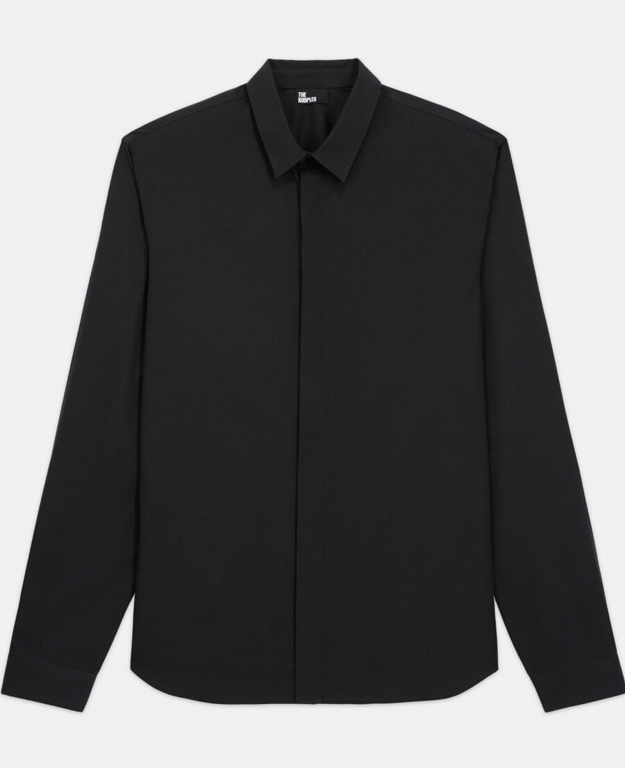 black shirt with classic collar