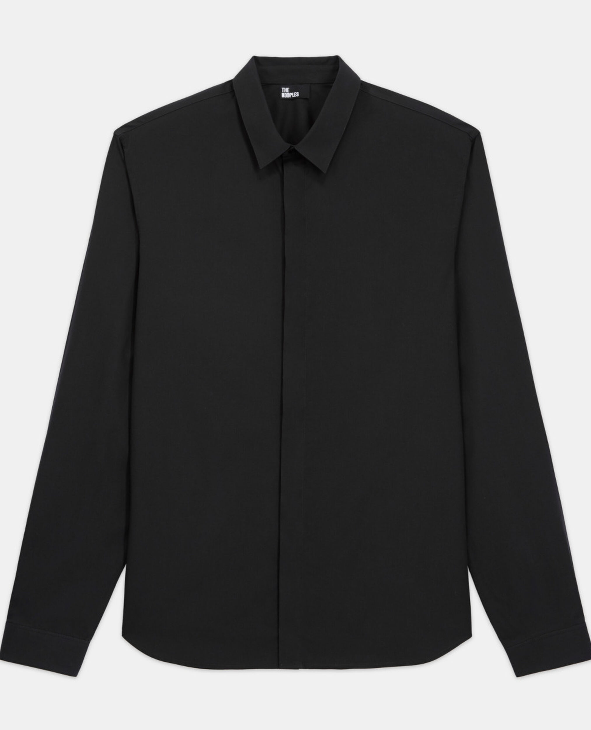 Black shirt with classic collar, BLACK, hi-res image number null