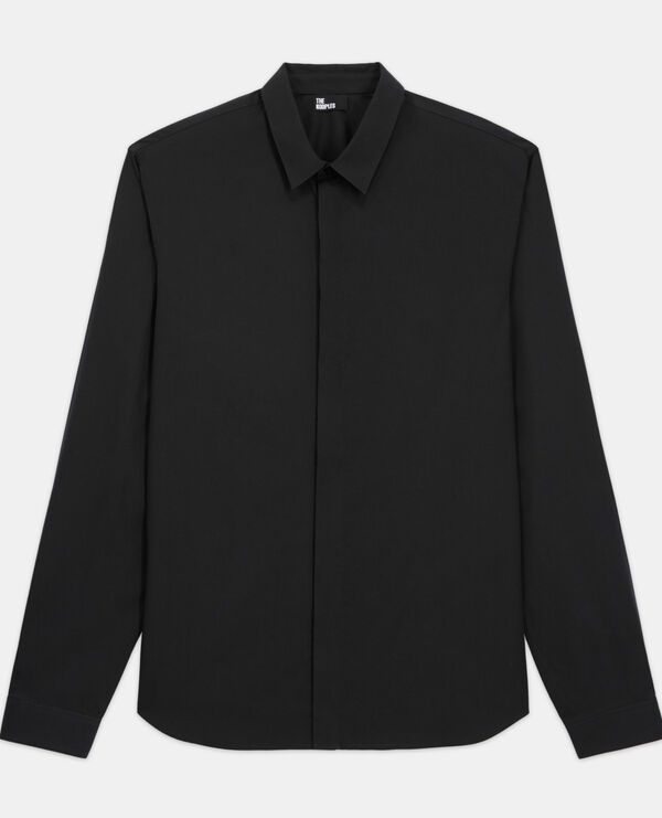 black shirt with classic collar
