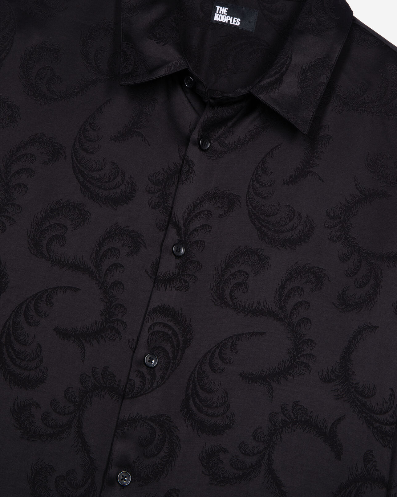 The Kooples HOMME BLACK chemise jacquard plumes noire