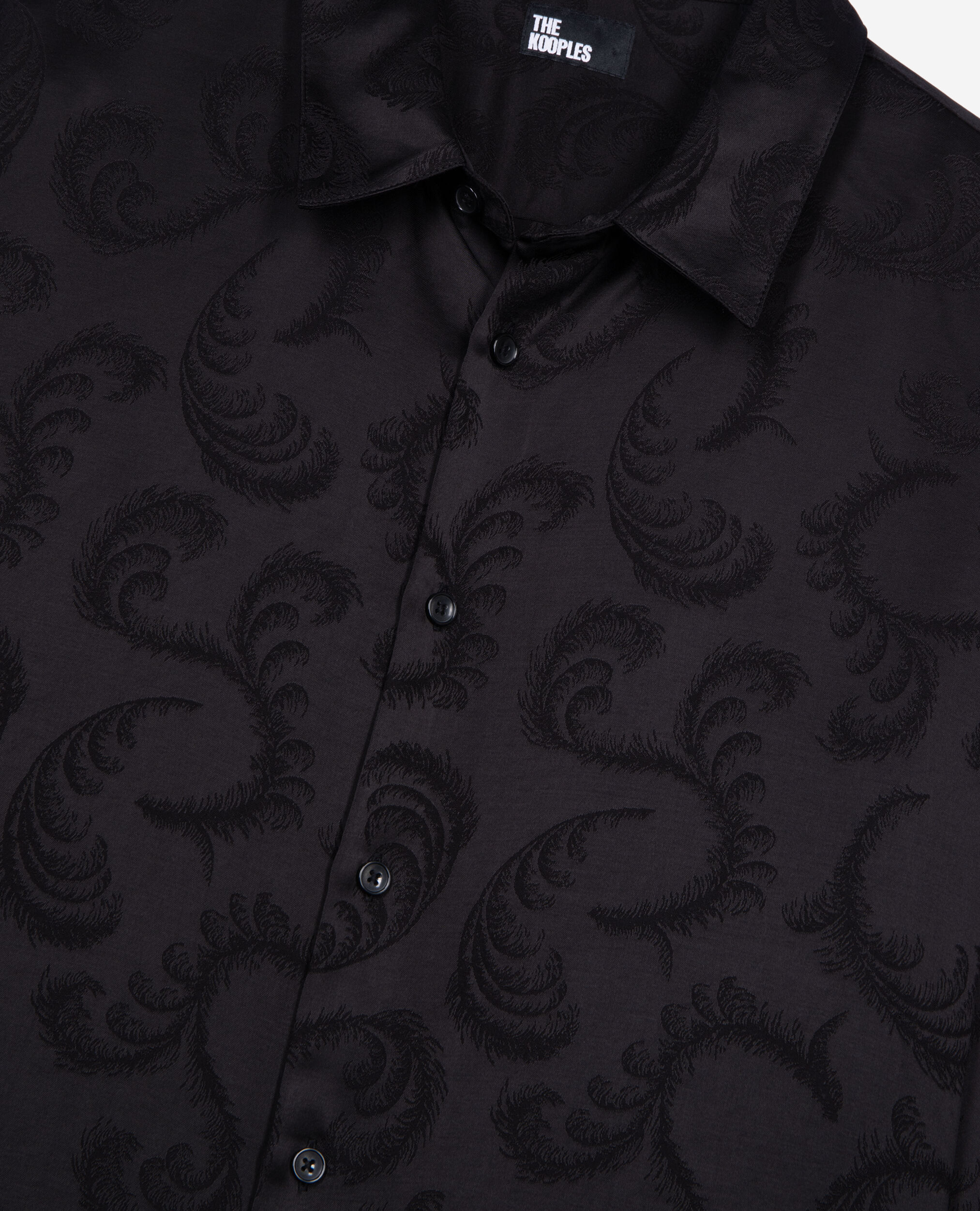 Black jacquard shirt, BLACK, hi-res image number null