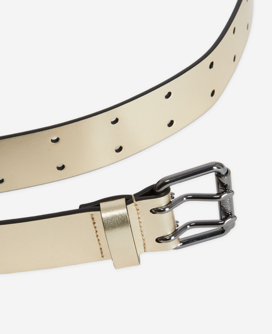 gold leather belt