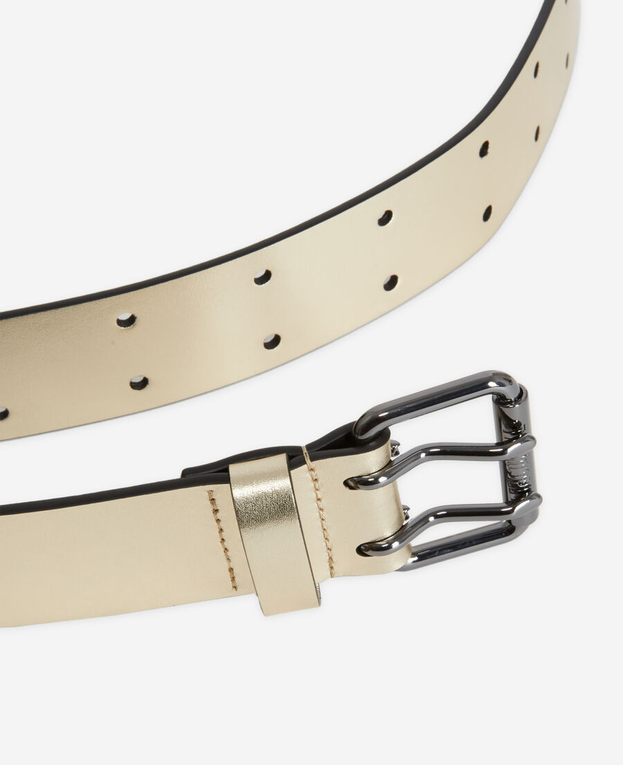 ceinture en cuir doré