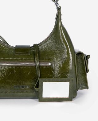 The Kooples FEMME OLIVE sac amelia en cuir craquelé vert