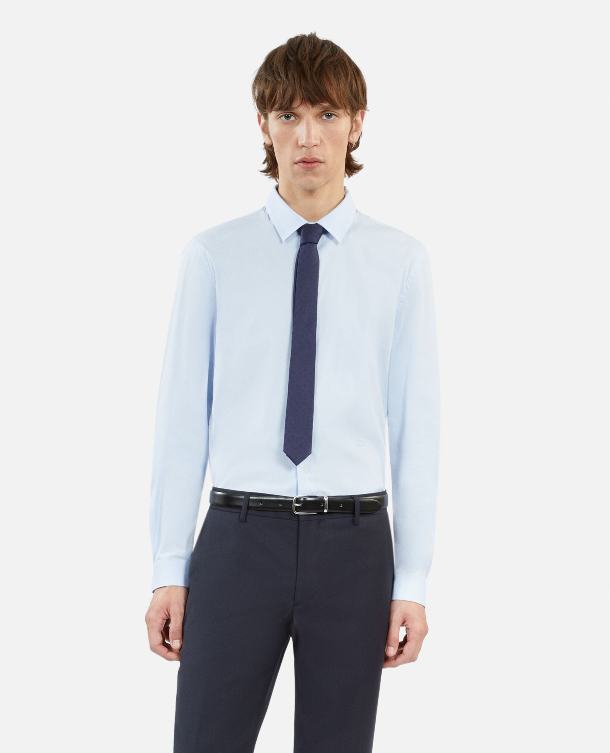 Chemise formelle bleue en popeline, BLUE, hi-res image number null