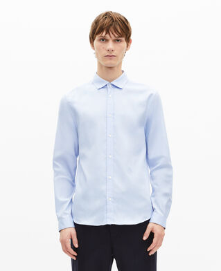 The Kooples HOMME BABY BLUE chemise col italien bleue