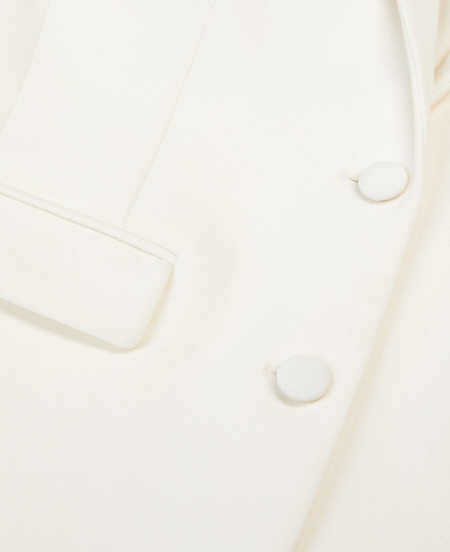 The Kooples FEMME ECRU veste tailleur en cr&ecirc;pe coupe droite &eacute;crue  