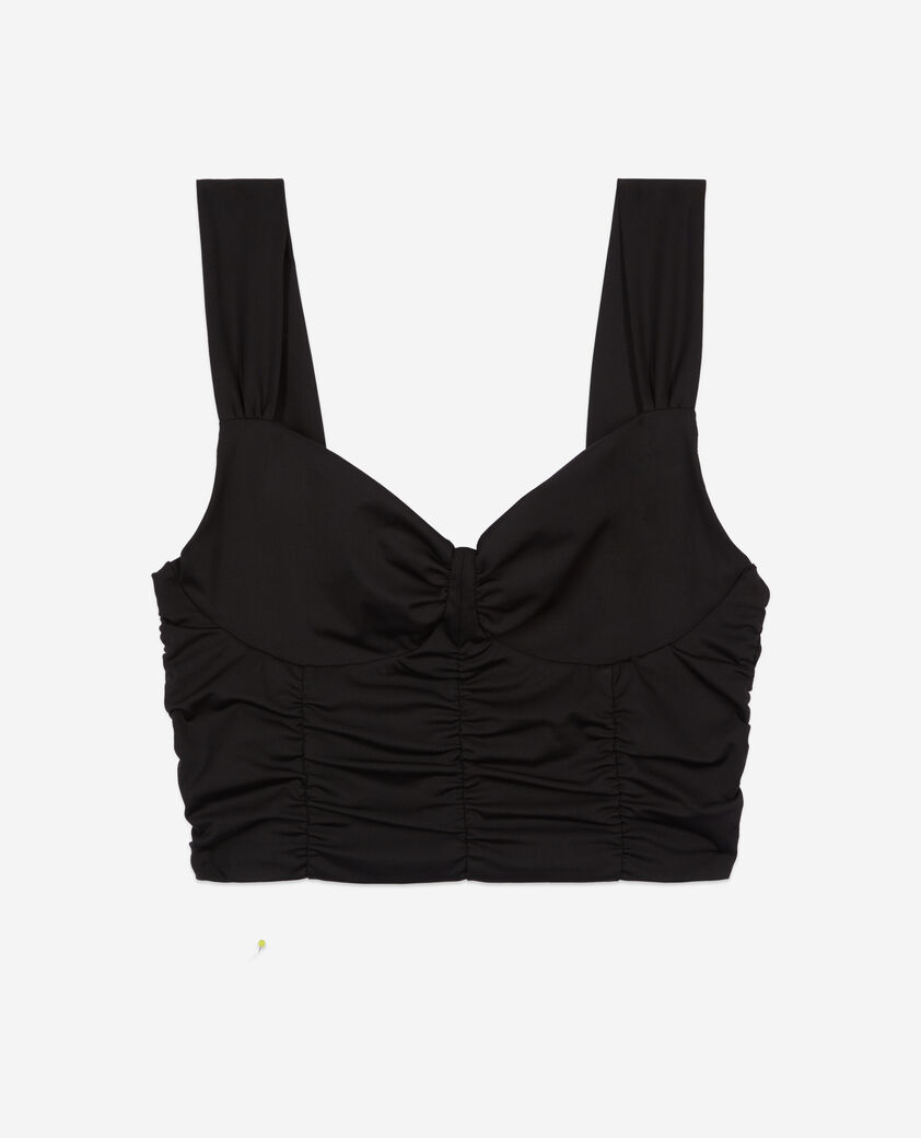 The Kooples WOMEN BLACK short black top with draping