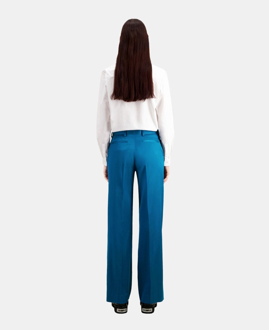 The Kooples WOMEN DEEP BLUE blue satin suit trousers