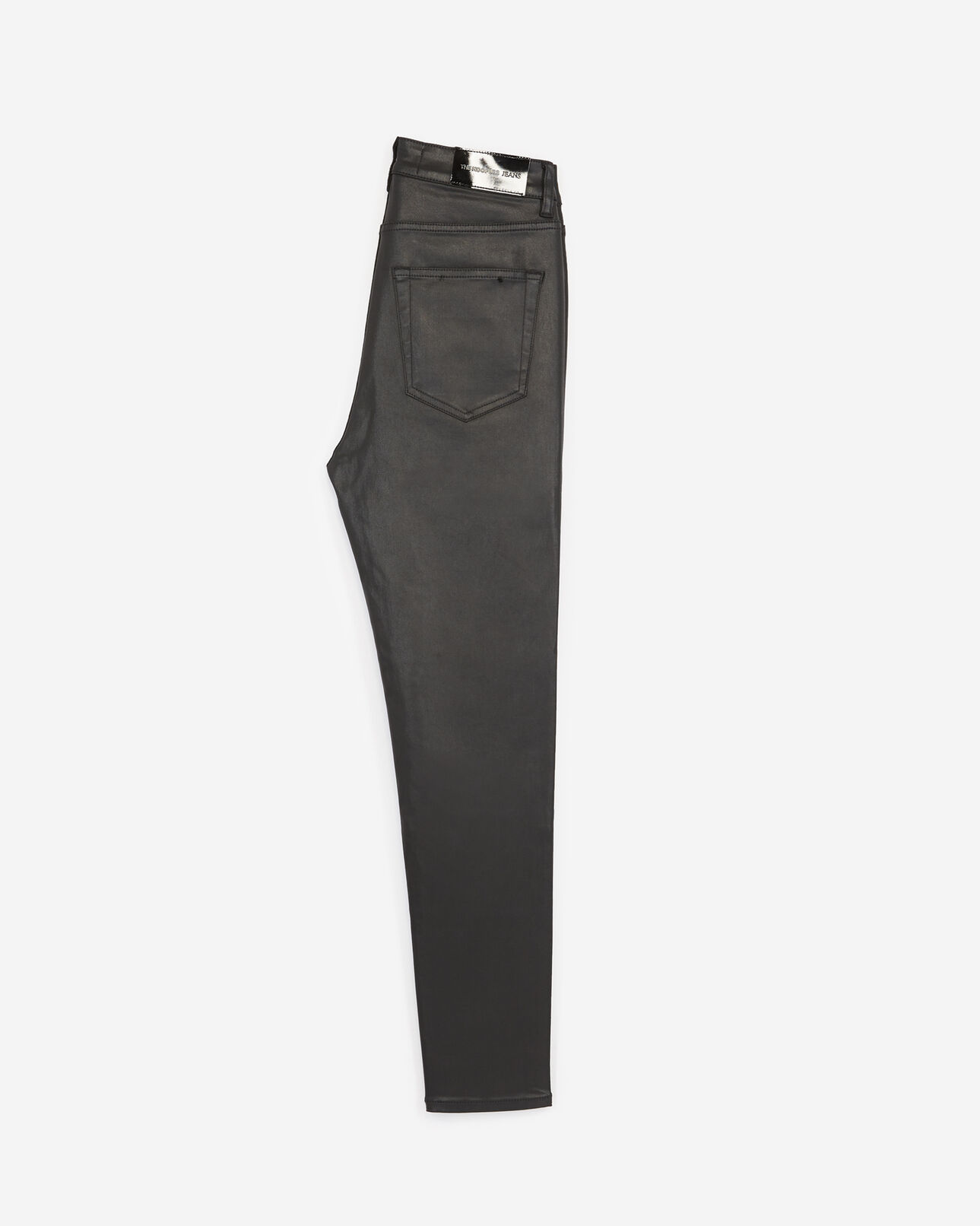 The Kooples DAMEN BLACK geknöpfte slim-fit-jeans in lederoptik