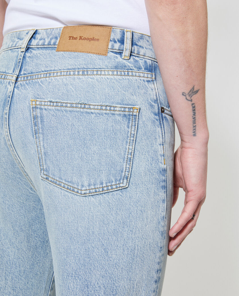 The Kooples HOMME BABY BLUE jean droit d&eacute;lav&eacute; bleu clair