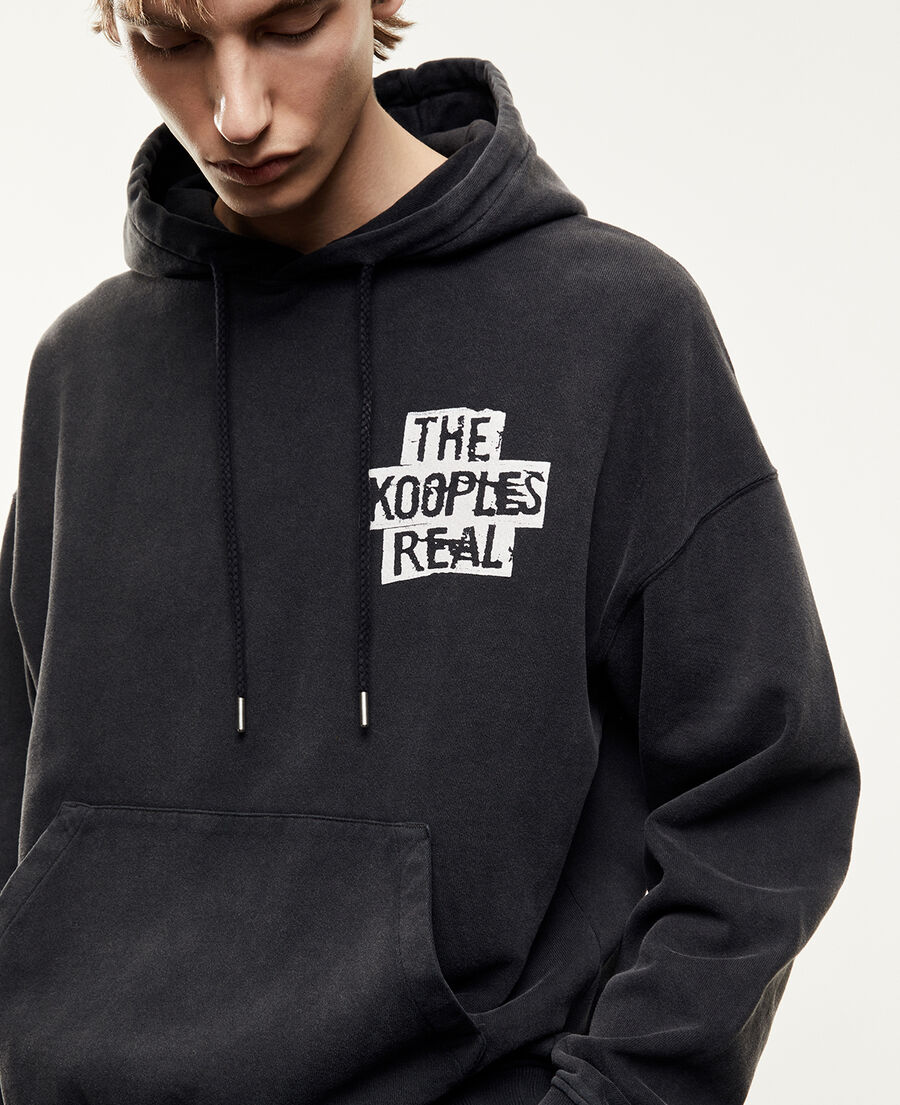 carbohidrato Inadecuado Prisionero de guerra Sudadera gris oscuro capucha estampada | The Kooples