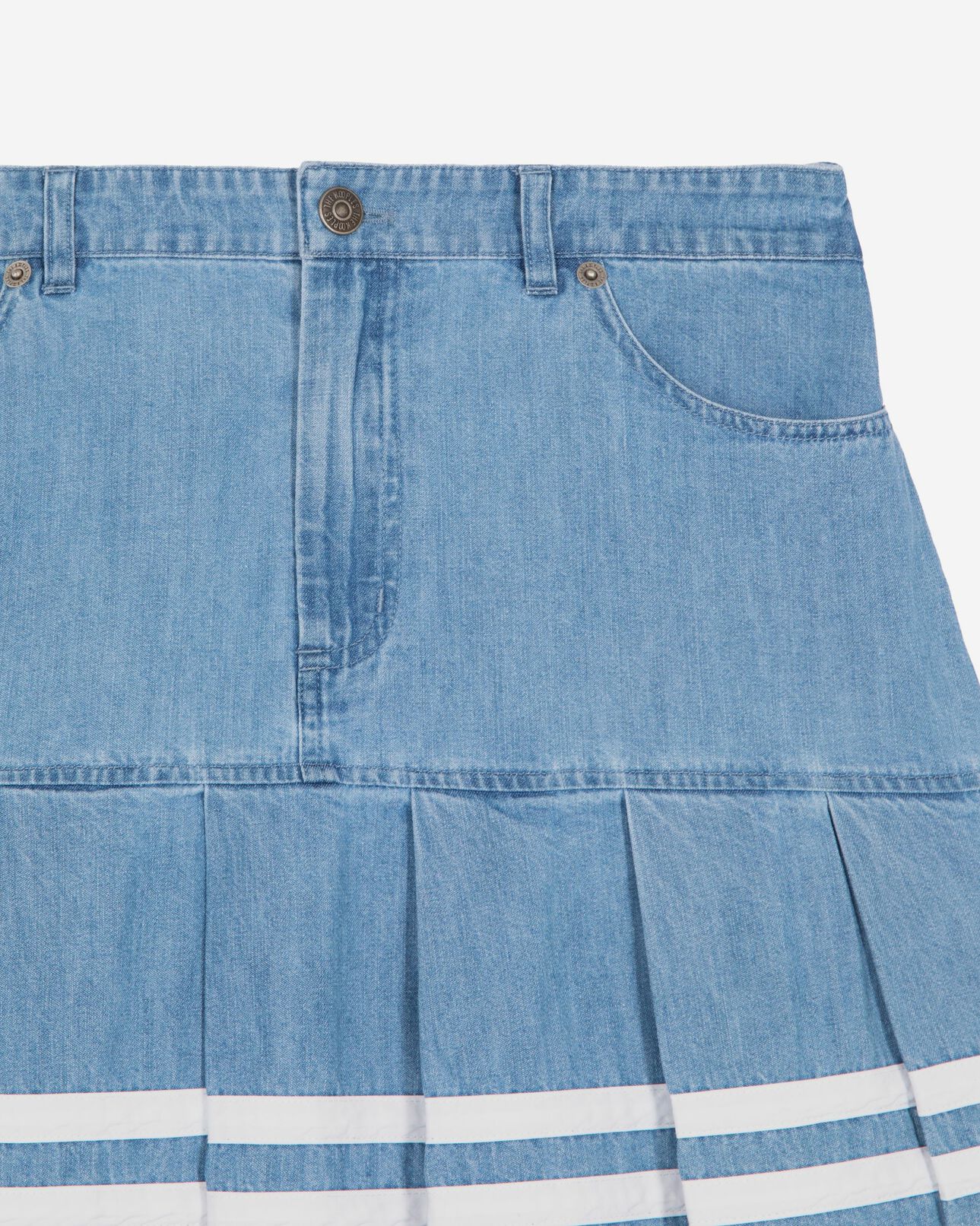 The Kooples FEMME BABY BLUE jupe courte plissée en denim