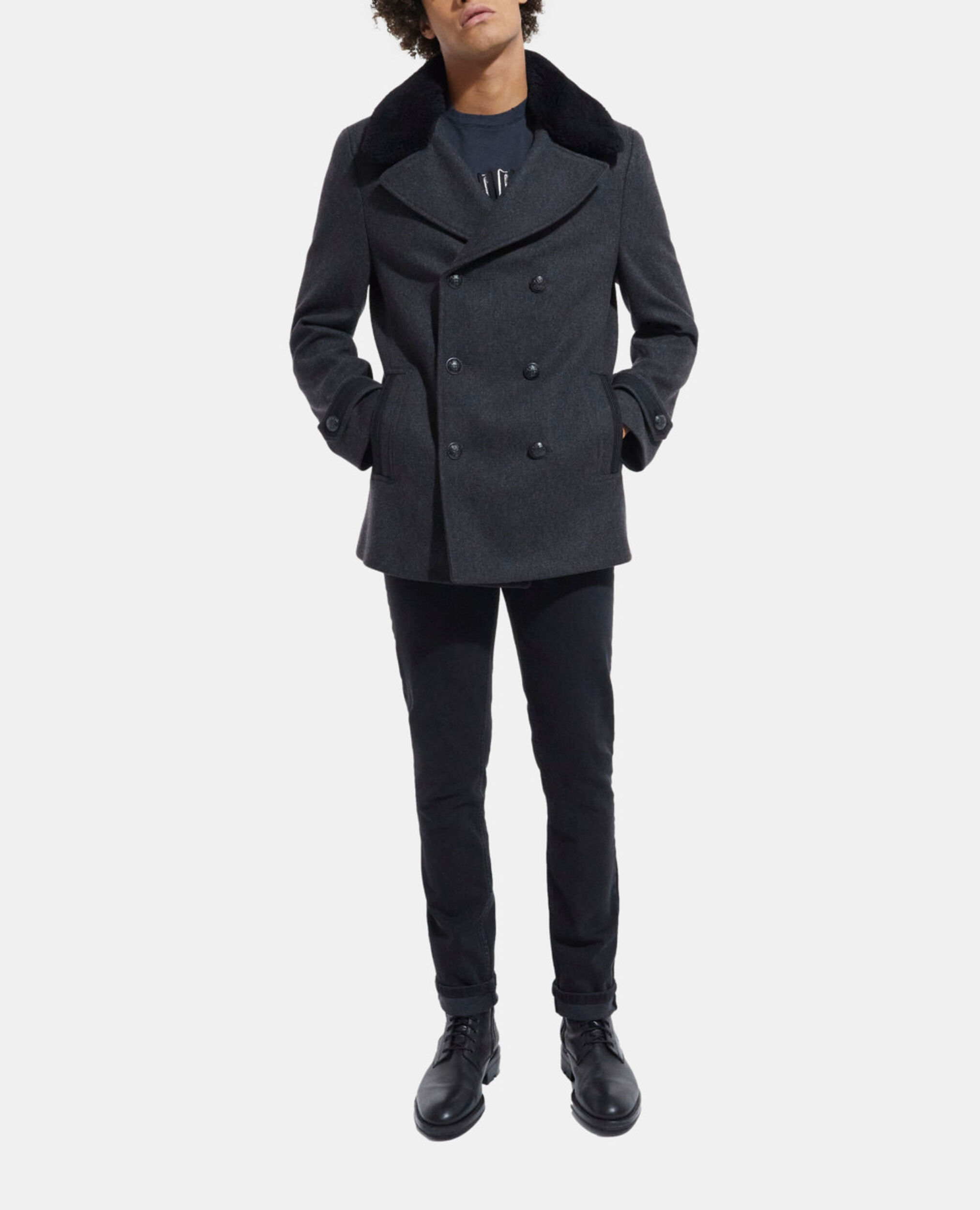 Grauer Wollmantel, DARK GREY, hi-res image number null